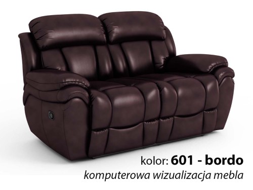Sofa 2-osobowa Boston; kolor burgund