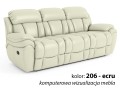 3-osobowa sofa skórzana Boston z funkcją relax kolor ecru 206