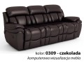 3-osobowa sofa skórzana Boston z funkcją relax kolor czekolada 0309