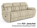 3-osobowa sofa skórzana Boston z funkcją relax kolor jasny beż 925