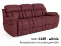 3-osobowa sofa skórzana Boston z funkcją relax kolor wiśnia 926R