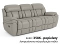 3-osobowa sofa skórzana Boston z funkcją relax kolor popielaty 3586