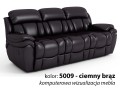 3-osobowa sofa skórzana Boston z funkcją relax kolor ciemny brąz 5009