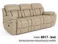 3-osobowa sofa skórzana Boston z funkcją relax kolor beż 8817