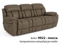 3-osobowa sofa skórzana Boston z funkcją relax kolor mocca 9922