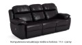 Sofa skórzana wypoczynkowa 3-osobowa Alabama Bis z funkcją relaks w kolorze czarny (113)