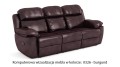 Wypoczynkowa sofa skórzana Alabama Bis 3-sosbowa z funkcją relax w kolorze burgund (0326)