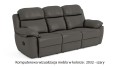 Wypoczynkowa sofa skórzana Alabama Bis 3-sosbowa z funkcją relax w kolorze szary (2032)