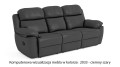 Sofa skórzana wypoczynkowa 3-osobowa Alabama Bis z funkcją relaks w kolorze ciemny szary (2033)