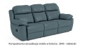 Wypoczynkowa sofa skórzana Alabama Bis 3-sosbowa z funkcją relax w kolorze niebieski (3845)