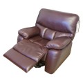 Fotel relax sterowany elektrycznie Seattle firmy Bostonsofa - otwarty podnóżek; kolor burgund