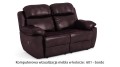 Skórzana sofa 2-obobowa Alabama Bis z funkcją relax w kolorze bordo (601)