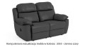 Skórzana sofa 2-obobowa Alabama Bis z funkcją relax w kolorze ciemno szary (2033)