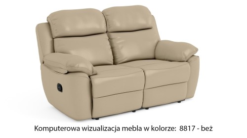 2-osobowa skórzana sofa Alabama Bis relax; kolor ciemny brąz