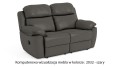 Skórzana sofa wypoczynkowa TV 2-osobowa Alabama bis z funkcją relaks w kolorze szary (2032)