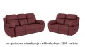 Komplet skórzany wypoczynkowy 3+2 Alabama Bis z funkcją relax w kolorze wiśnia (926)