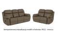 Meble skórzane wypoczynkowe 3+2 Alabama Bis z funkcją relax w kolorze mocca (9922)