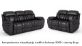 zestaw mebli skórzanych Boston 3+2 z funkcją relax w kolorze ciemny brąz