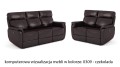 Zestaw skórzanych wypoczynków TV, Georgia z rozkładaną funkcją relax w kolorze czekolada (0309)