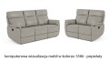 Zestaw mebli skórzanych Georgia 3+2 z funkcją relax w kolorze popielaty (3586)