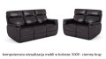 Zestaw skórzanych wypoczynków TV, Georgia z rozkładaną funkcją relax w kolorze ciemny brąz (5009)
