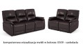 Zestaw skórzanych wypoczynków 3+2 Florida z funkcją relax w kolorze czekolada (0309)