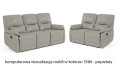Zestaw mebli skórzanych Florida 3+2 z funkcją relax w kolorze popielaty (3586)