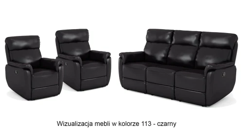 Skórzany zestaw wypoczynkowy z funkcjami relaks Georgia 3+1+1, kolor jasno beżowy 925
