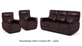 Zestaw mebli skórzanych Georgia 3+1+1 z funkcją relax w kolorze bordo (601)