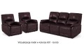 Zestaw mebli skórzanych Florida 3+1+1 z funkcją relax w kolorze bordo (601)