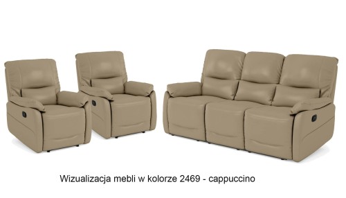 Zestaw mebli skórzanych Florida 3+1+1 z funkcją relaks