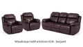 Komplet skórzanych wypoczynków 3+1+1 Alabama Bis z funkcją relax w kolorze burgund (0326)