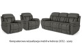 Komplet skórzanych mebli wypoczynkowych Boston 3+1+1 z funkcją relax w kolorze szary