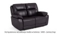 Sofa skórzana wypoczynkowa 2-osobowa Atlanta z rozkładaną funkcją relaksu w kolorze ciemny brąz (5009)