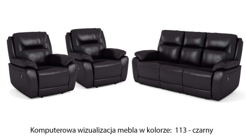 Skórzany zestaw wypoczynkowy z funkcją relax - model Atlanta w kolorze cappuccino