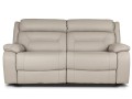 Skórzana sofa w kolorze szarym z funkcjami relaks.