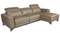 Stylowa skórzana sofa narożna do salonu.