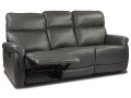 Kanapa Dallas ciemnoszara w pozycji rozłożonej, 3-osobowa sofa z funkcją relaks – idealna do relaksu po długim dniu.