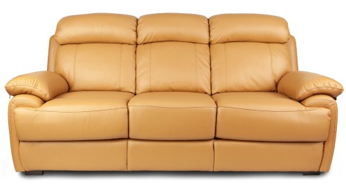 Sofa skórzana 3-osobowa Orlando z funkcją spania w kolorze jasny brąz (3040)