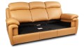 Sofa skórzana 3-osobowa Orlando z rozkładaną funkcją spania w kolorze jasny brąz (3040)