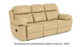 Wypoczynkowa sofa skórzana Alabama Bis 3-sosbowa z funkcją relax w kolorze piasek (3024)