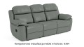 Wypoczynkowa sofa skórzana Alabama Bis 3-sosbowa z funkcją relax w kolorze morski (8303)