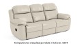 Sofa skórzana wypoczynkowa 3-osobowa Alabama Bis z funkcją relaks w kolorze gołębi (8304)