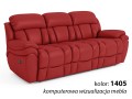 3-osobowa sofa skórzana Boston z funkcją relax kolor czerwony