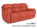 3-osobowa sofa skórzana Boston z funkcją relax kolor cegła