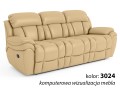 3-osobowa sofa skórzana Boston z funkcją relax kolor piasek