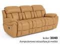 3-osobowa sofa skórzana Boston z funkcją relax kolor jasny brąz