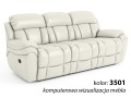 3-osobowa sofa skórzana Boston z funkcją relax kolor śmietanka