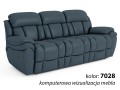 3-osobowa sofa skórzana Boston z funkcją relax kolor granatowy
