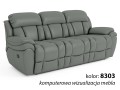 3-osobowa sofa skórzana Boston z funkcją relax kolor morski